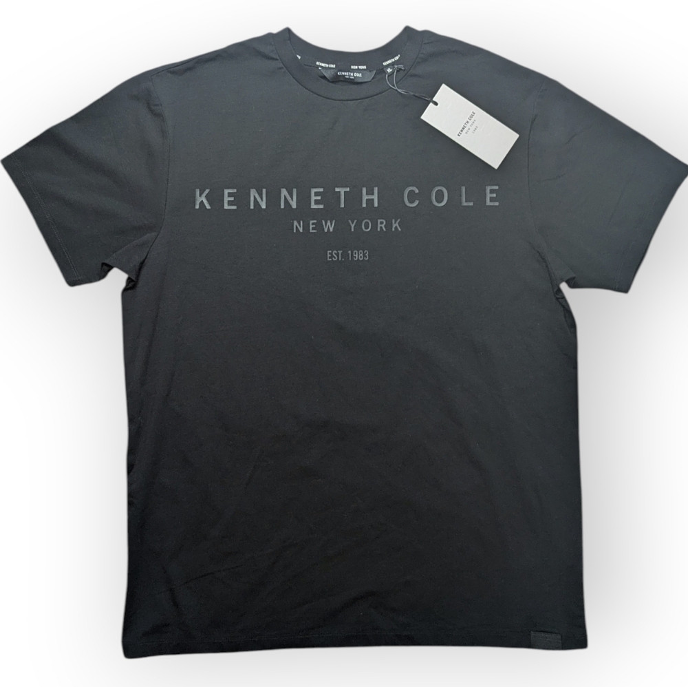 Kenneth Cole New York 1983 Logo Black On Black T-shirt Size Unisex XL NWT - Picture 15 of 16